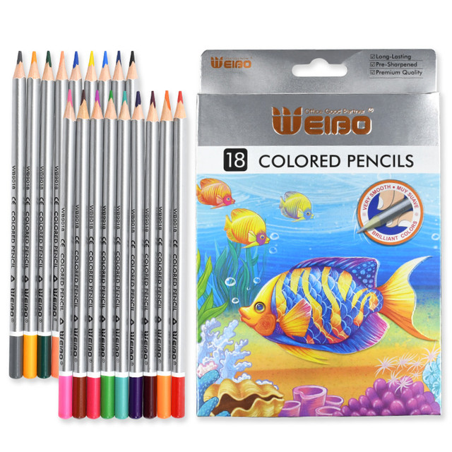 18 Pcs/Set Color Pencils Drawing Pencil Tropical Fish Kids Pencil